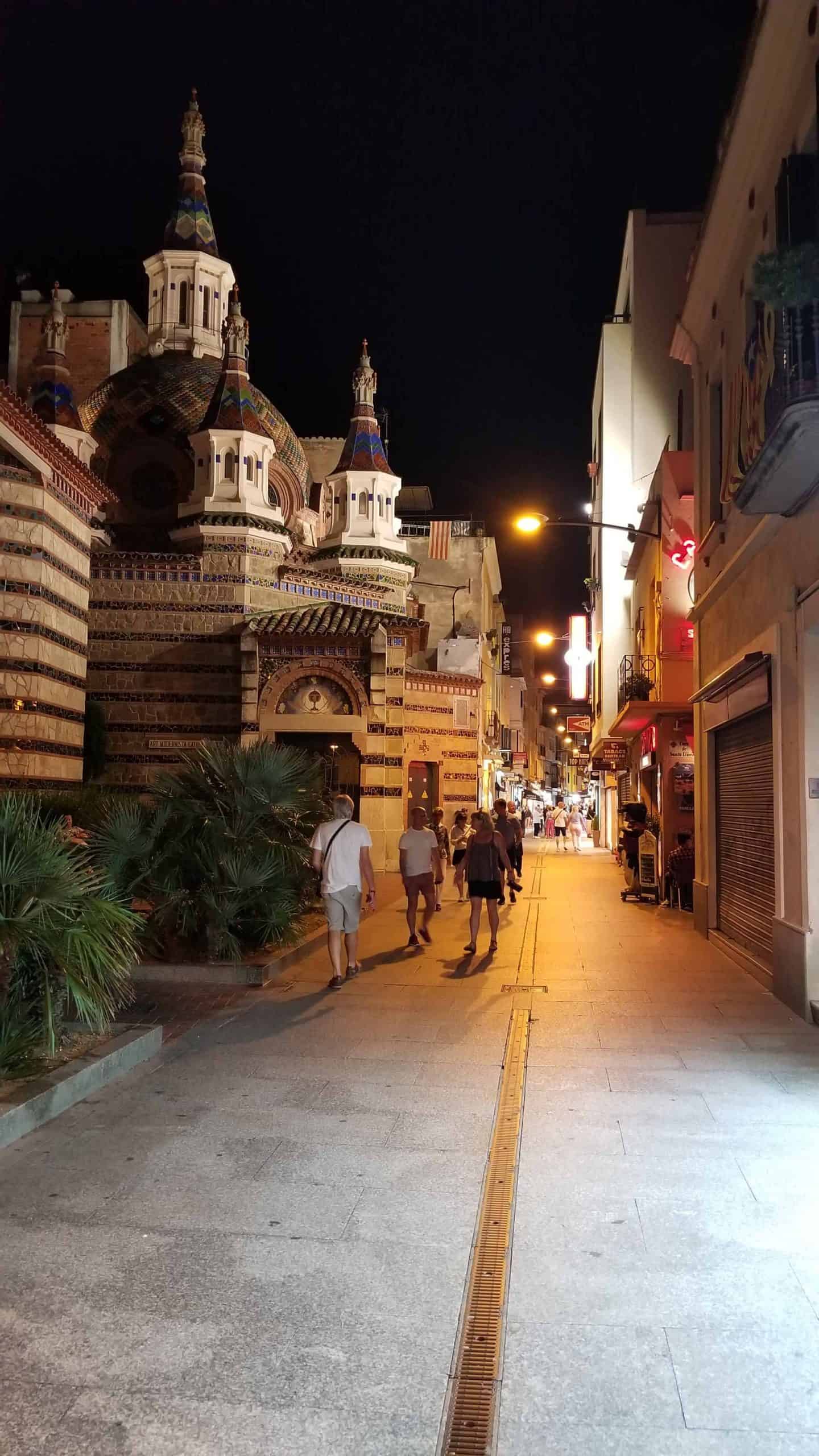 Downtown street in Lloret de Mar.